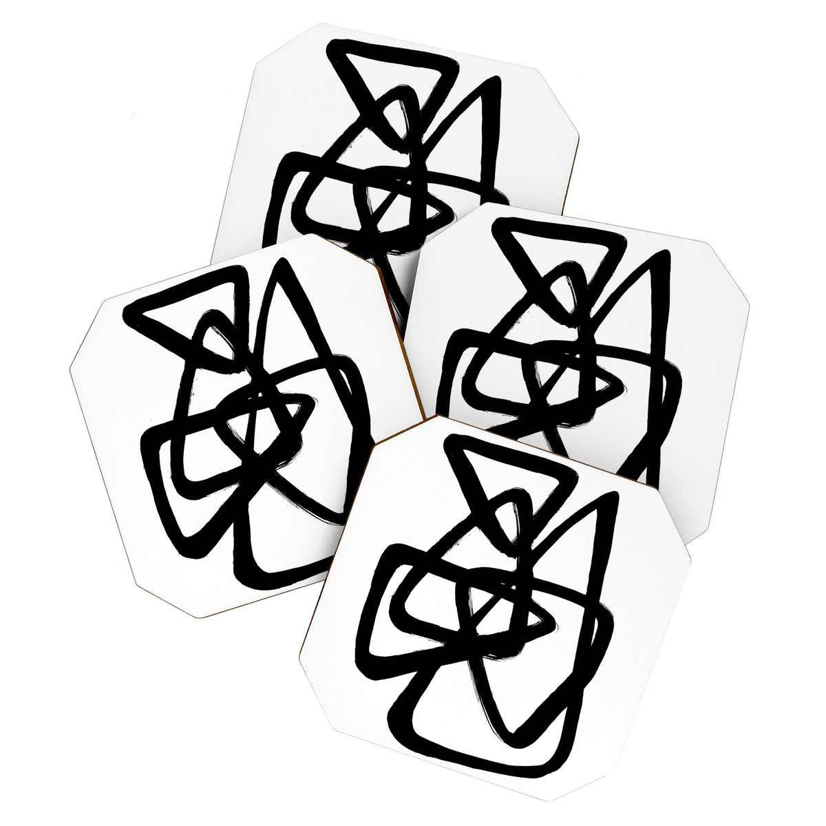 A Family Of Five White Background Coaster