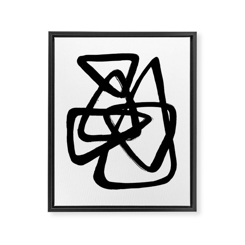 A Family Of Five White Background Framed Canvas Print