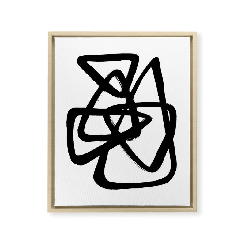 A Family Of Five White Background Framed Canvas Print