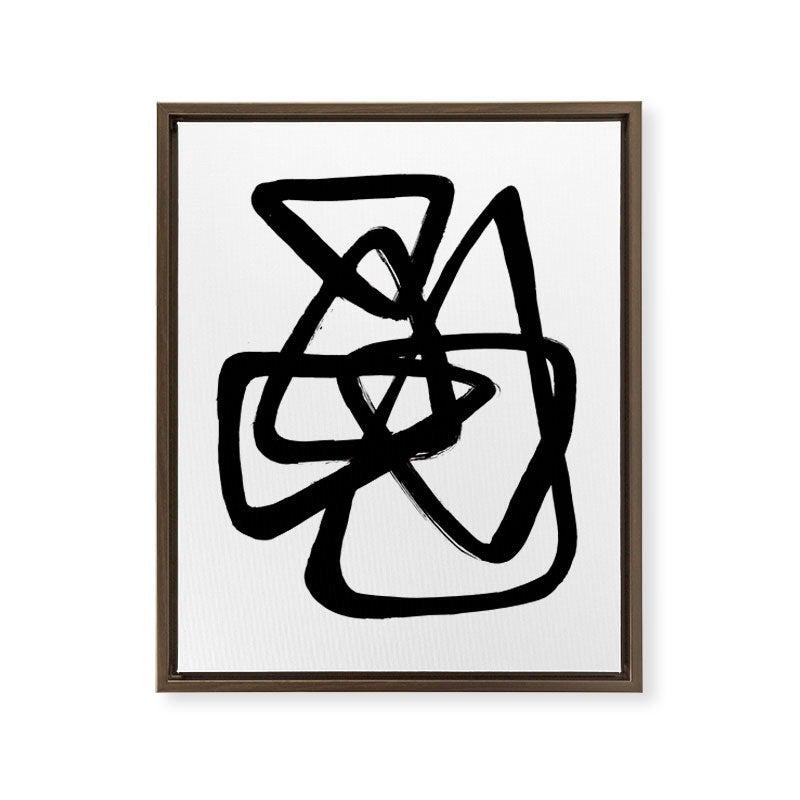 A Family Of Five White Background Framed Canvas Print