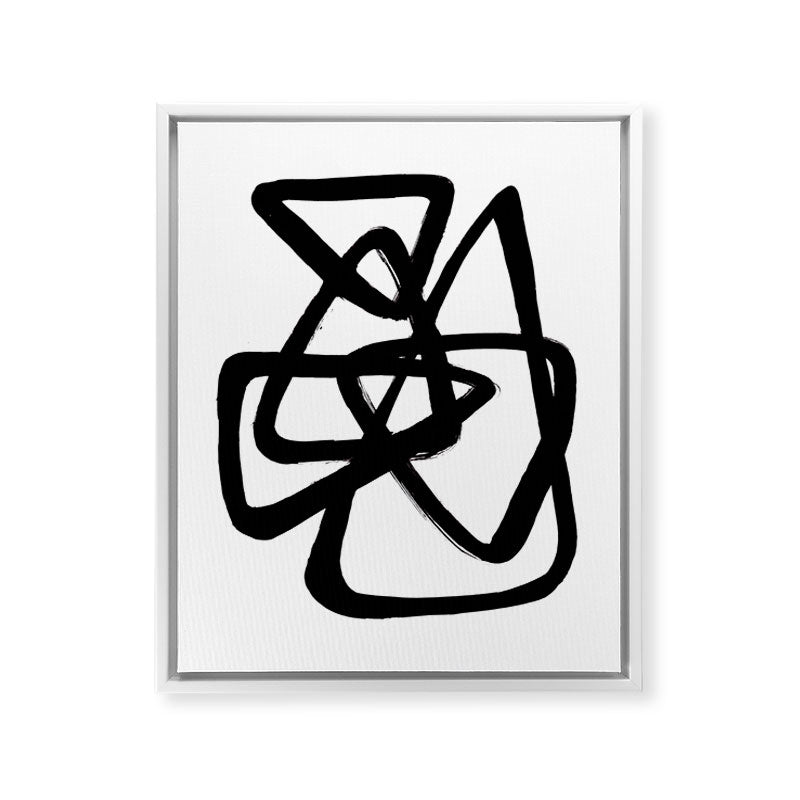 A Family Of Five White Background Framed Canvas Print