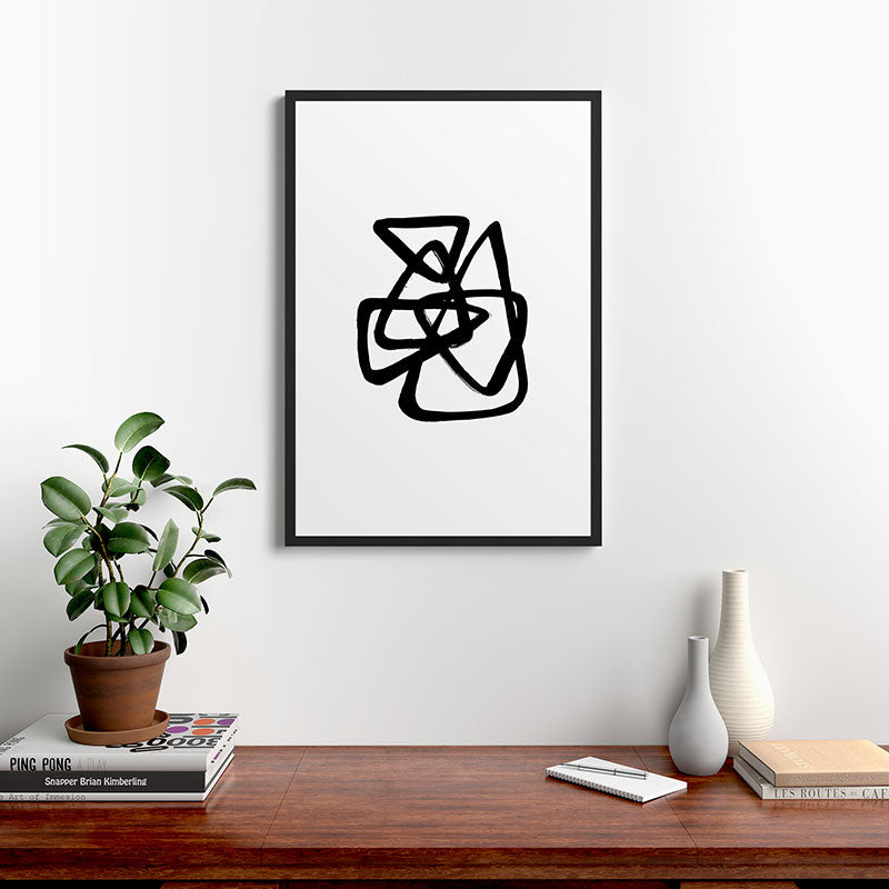 A Family Of Five White Background Framed Art Print