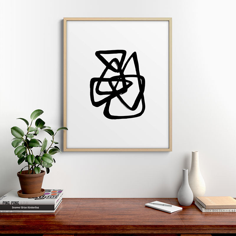 A Family Of Five White Background Framed Art Print