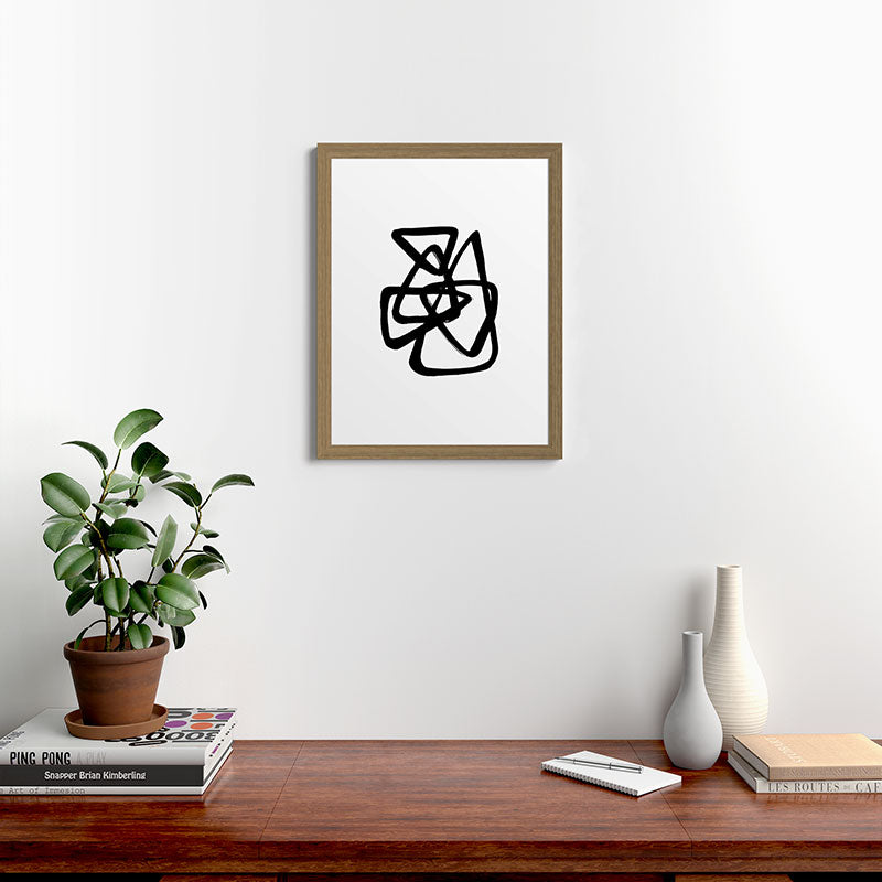 A Family Of Five White Background Framed Art Print