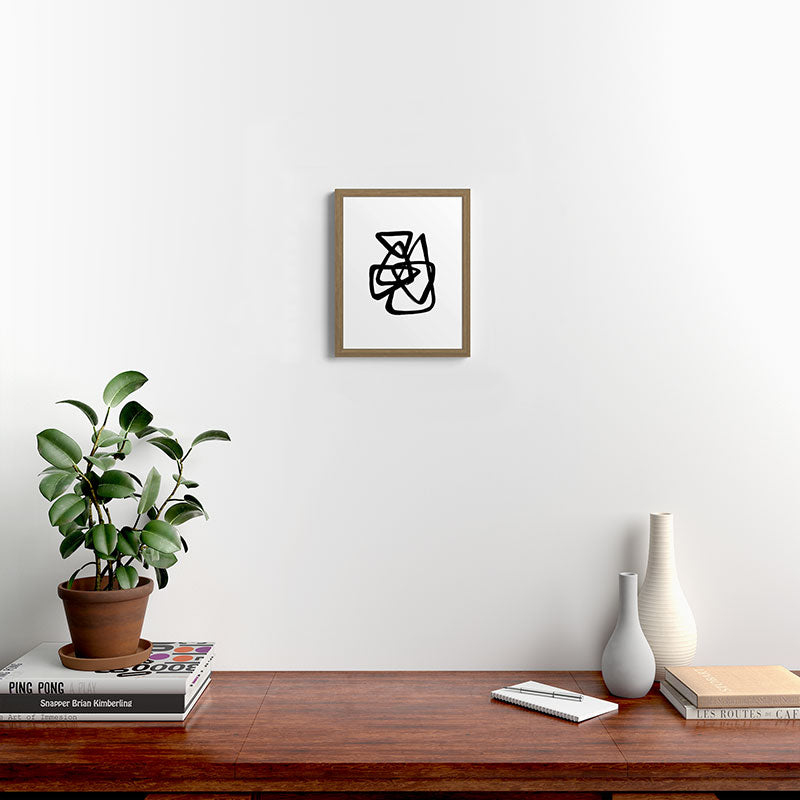 A Family Of Five White Background Framed Art Print