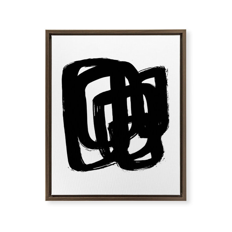 A Heavy Thought White Background Framed Canvas Print