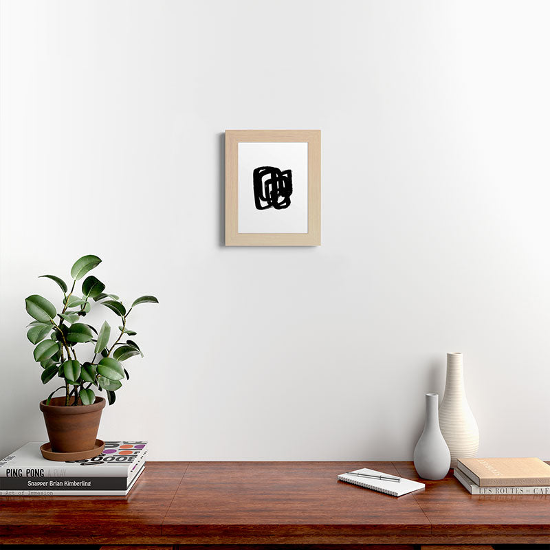 A Heavy Thought White Background Framed Art Print