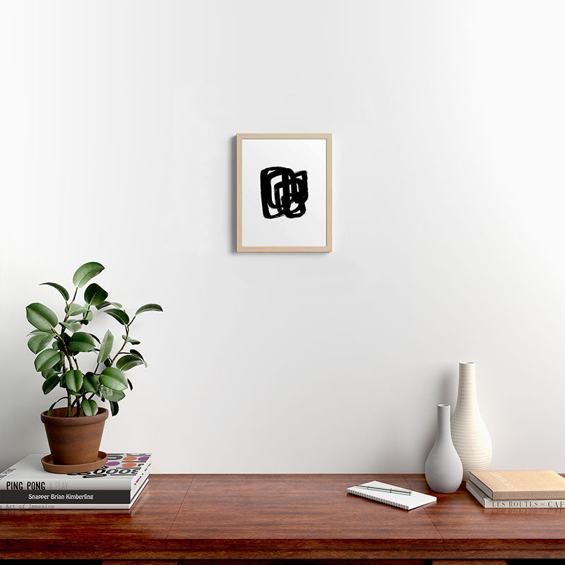 A Heavy Thought White Background Framed Art Print