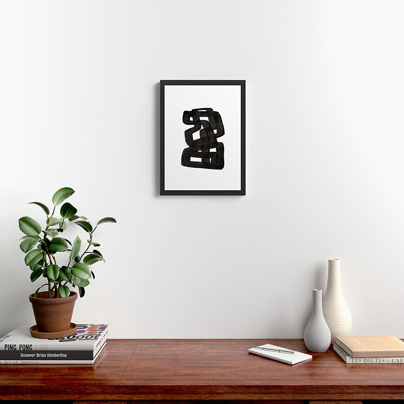 Boulder' Mid Century Modern Fun Abstract Shapes  Framed Art Print
