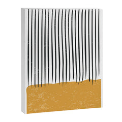 (White Background) Mid Century Modern Minimalist Rothko Inspired Color Field With Lines Geometric Style  Canvas Print