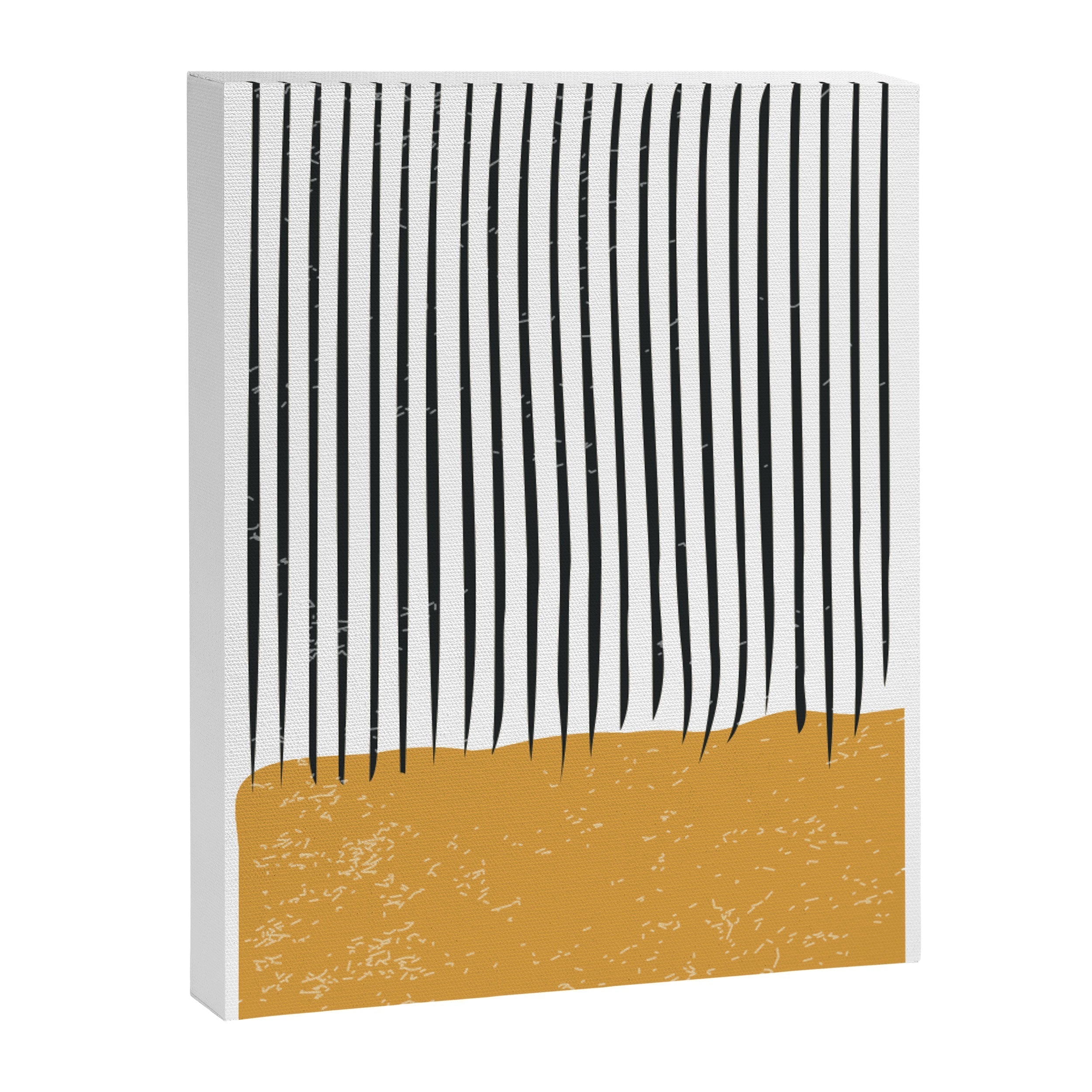 (White Background) Mid Century Modern Minimalist Rothko Inspired Color Field With Lines Geometric Style  Canvas Print