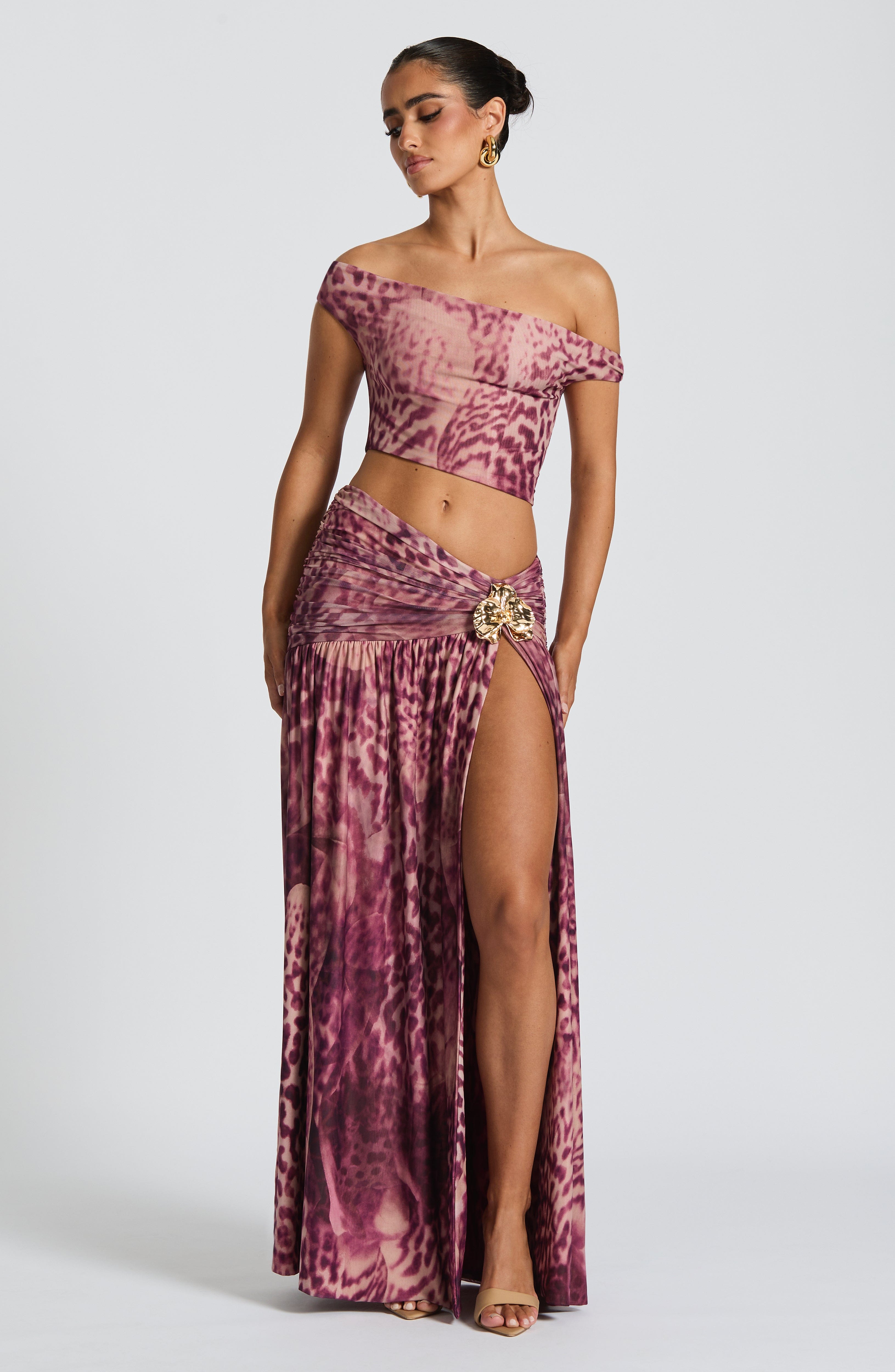 Eva Top - Magenta Orchid Print