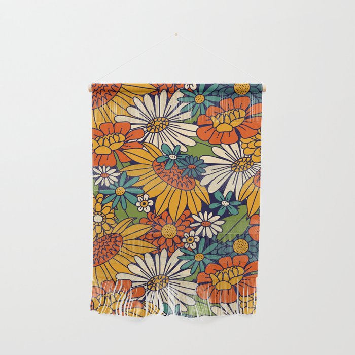 70s Retro Floral - Bold Wall Hanging