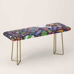 60s 70s psychedelic Modern Christmas Confetti Pattern Bench