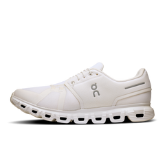 On Running Men's Cloud 6 Wide Shoes - White / White