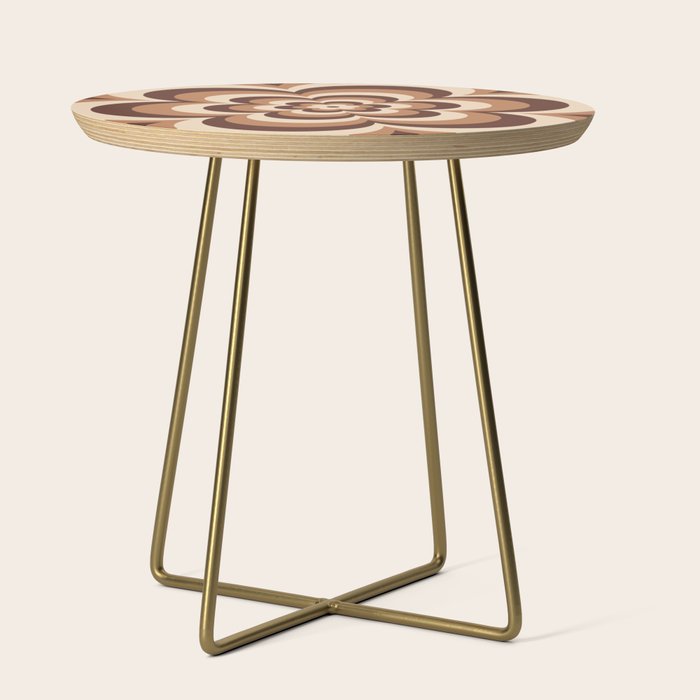 70s Retro Flower Power in Coffee Brown Side Table