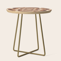70s Retro Flower Power in Coffee Brown Side Table