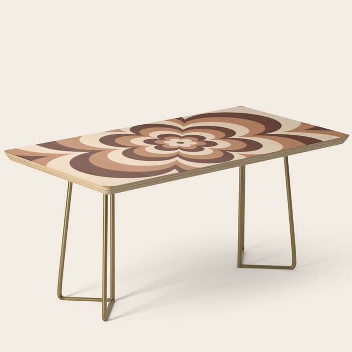 70s Retro Flower Power in Coffee Brown Coffee Table