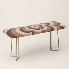 70s Retro Flower Power in Coffee Brown Bench