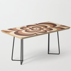 70s Retro Flower Power in Coffee Brown Coffee Table