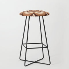 70s Retro Flower Power in Coffee Brown Stool