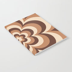 70s Retro Flower Power in Coffee Brown Notebook