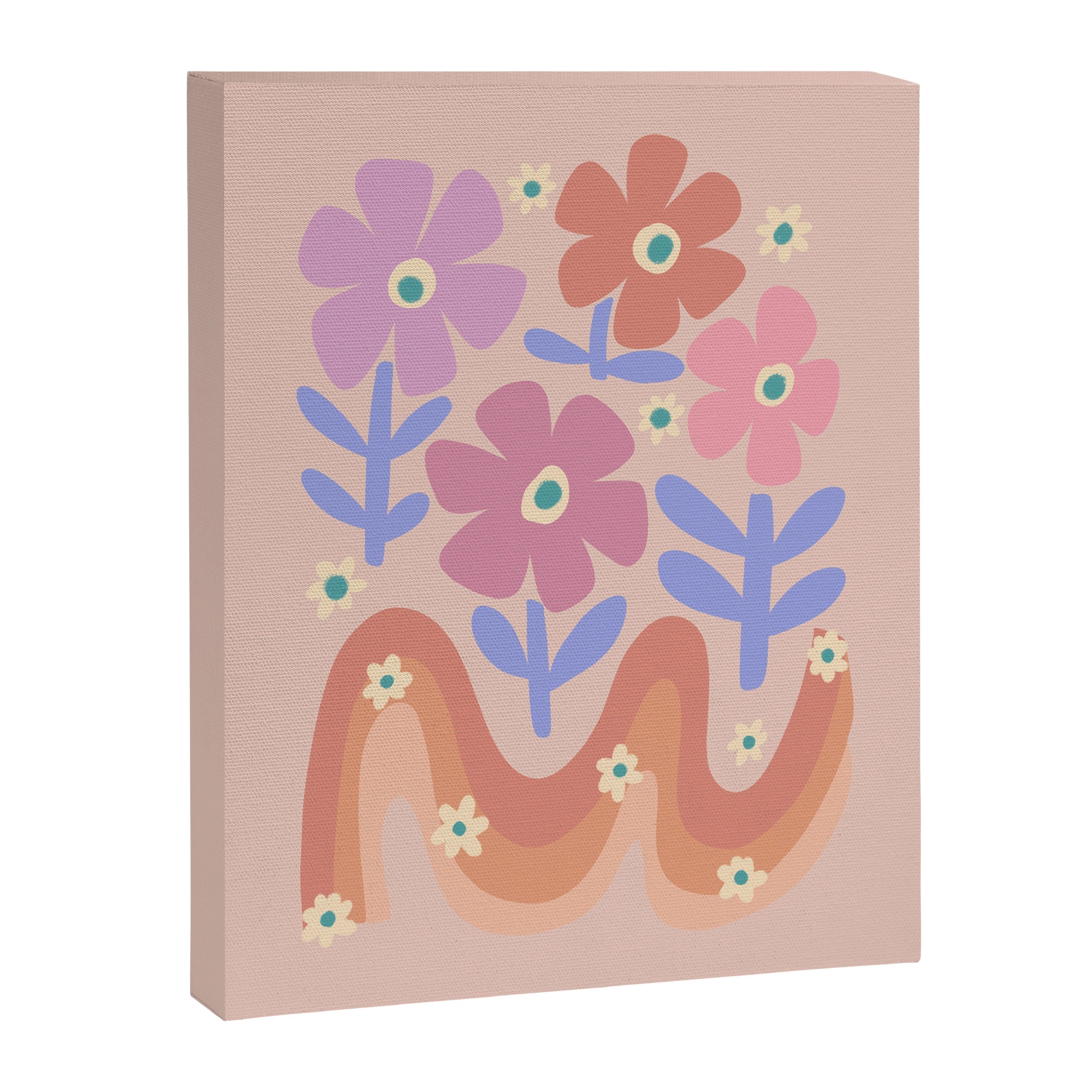 70s Retro Floral vibe Canvas Print