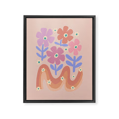 70s Retro Floral vibe Framed Canvas Print