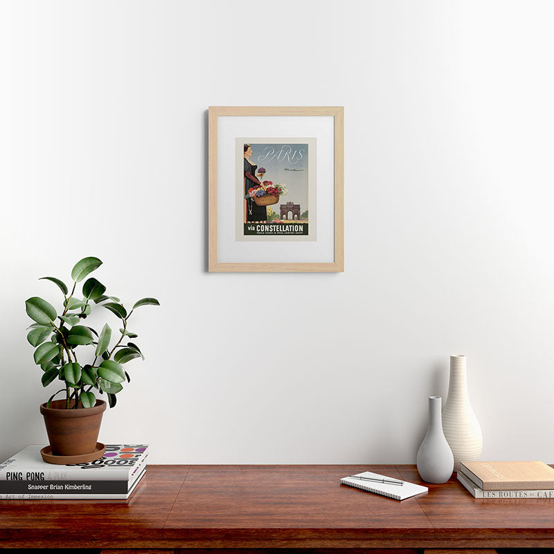 1950s Paris Vintage Travel Poster Framed Art Print