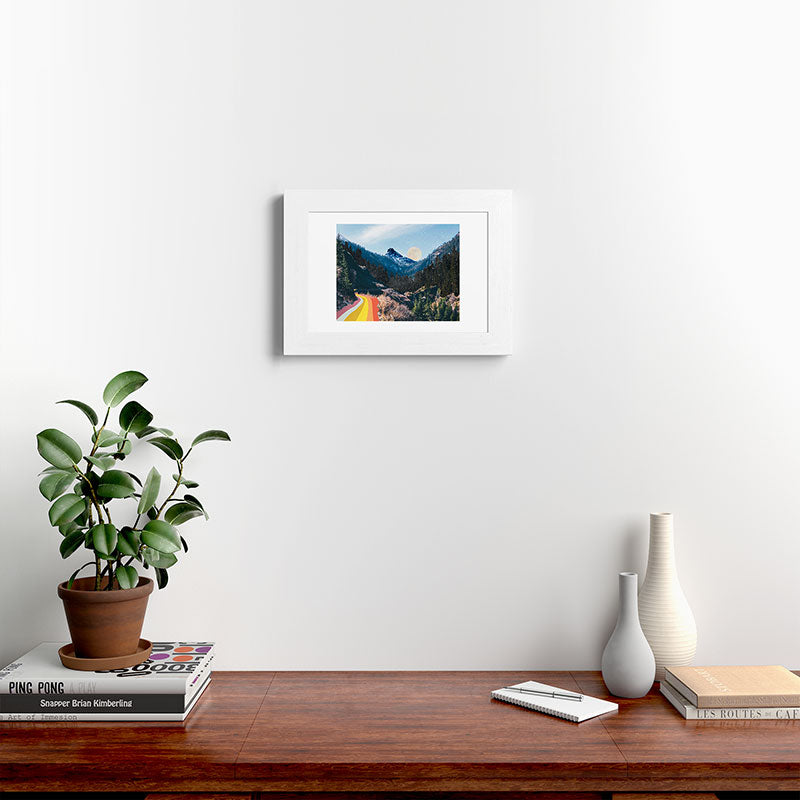 1960's Style Mountain Collage Framed Art Print