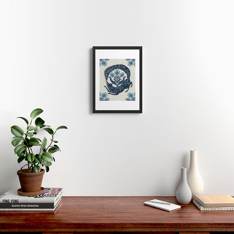 A Fox Chasing Its Tail Framed Art Print
