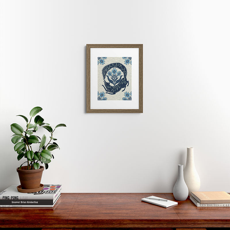 A Fox Chasing Its Tail Framed Art Print