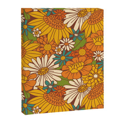 70s Retro Floral Canvas Print