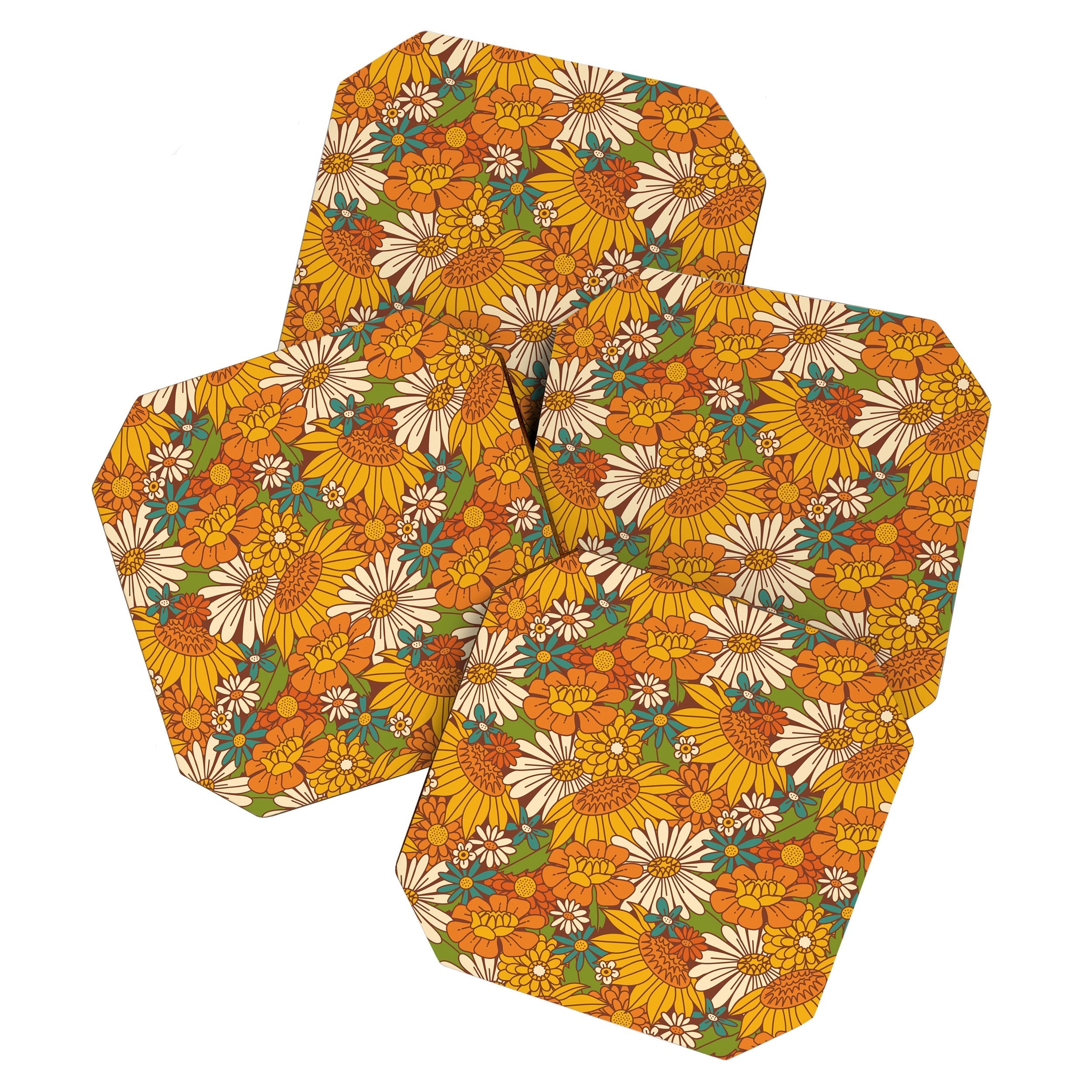 70s Retro Floral Coaster
