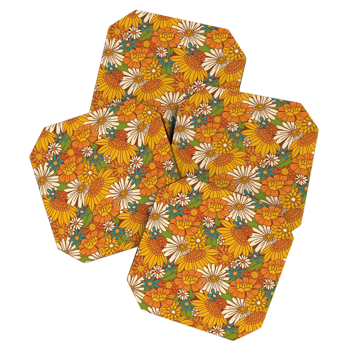 70s Retro Floral Coaster