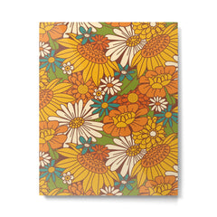 70s Retro Floral Metal Print