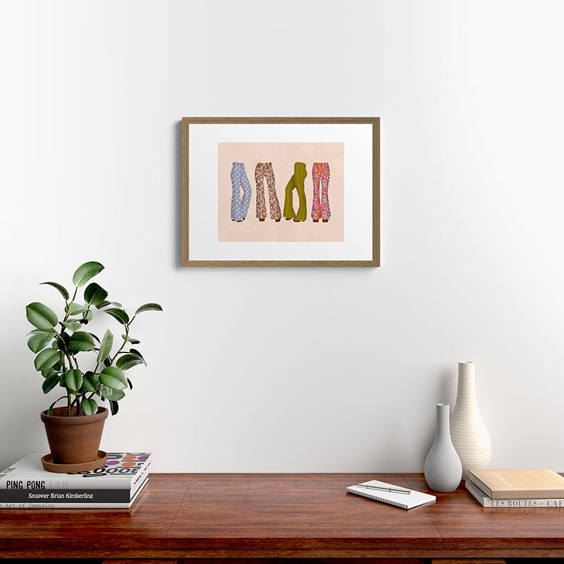 1970s Bellbottom Bliss Retro Fashion Framed Art Print
