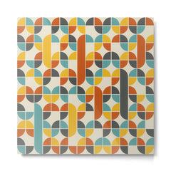1970s Colors Mid Century Modern Geometric Pattern  Metal Print