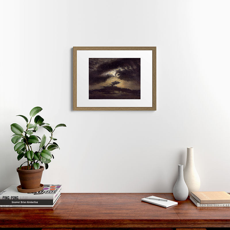 "Clouds in Moonlight" by Knud Baade, 1843 Framed Art Print