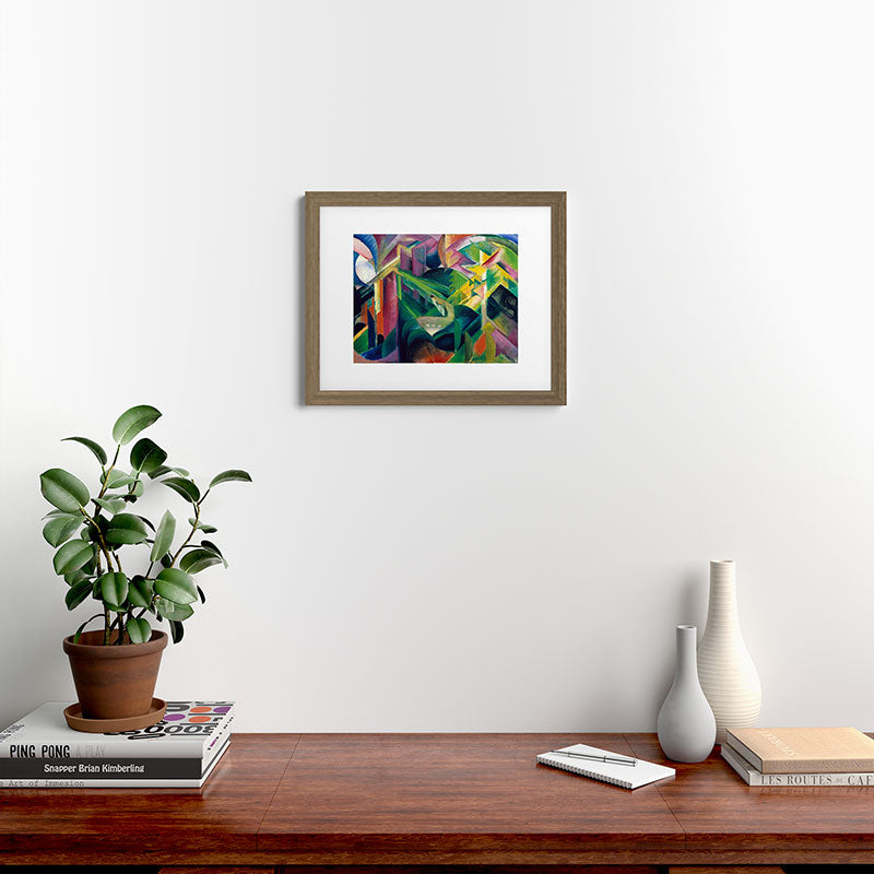 "Deer in a Monastery Garden" by Franz Marc, 1912 Framed Art Print