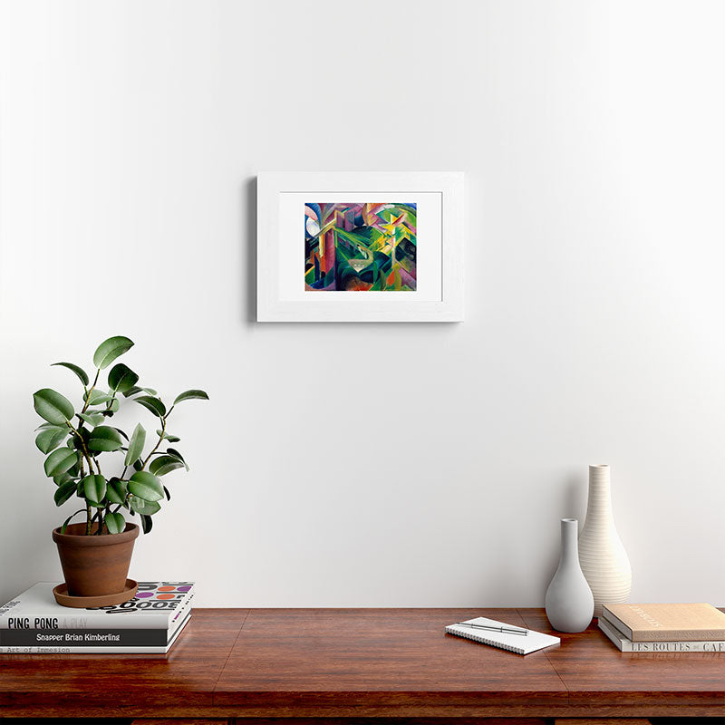 "Deer in a Monastery Garden" by Franz Marc, 1912 Framed Art Print