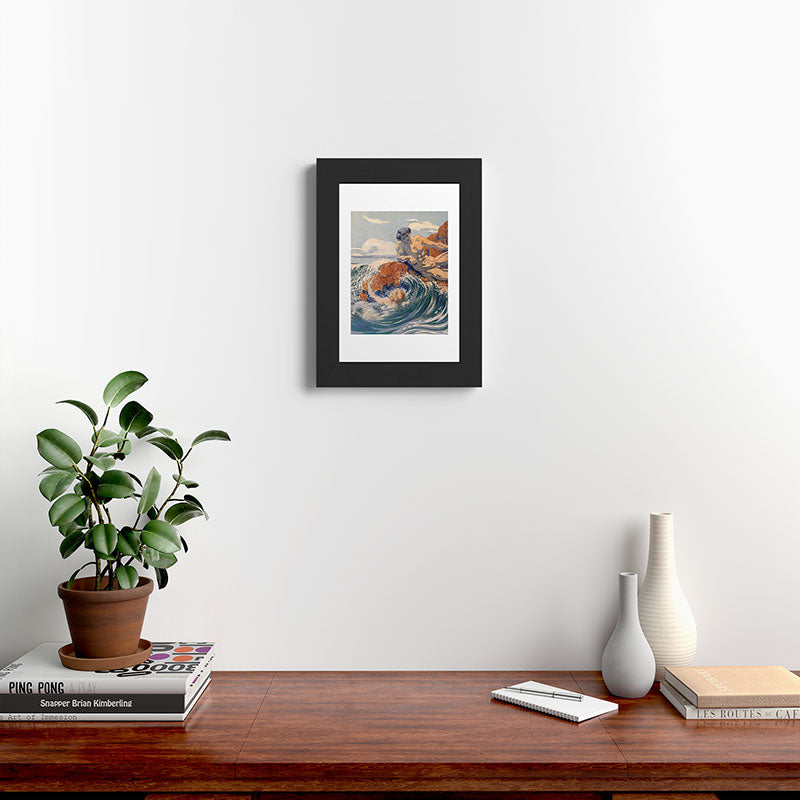 "You sea!... I behold... your crooked inviting fingers" (Margaret C. Cook, Leaves of Grass, 1913) Framed Art Print