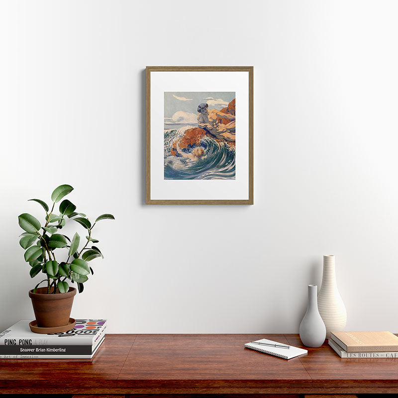 "You sea!... I behold... your crooked inviting fingers" (Margaret C. Cook, Leaves of Grass, 1913) Framed Art Print