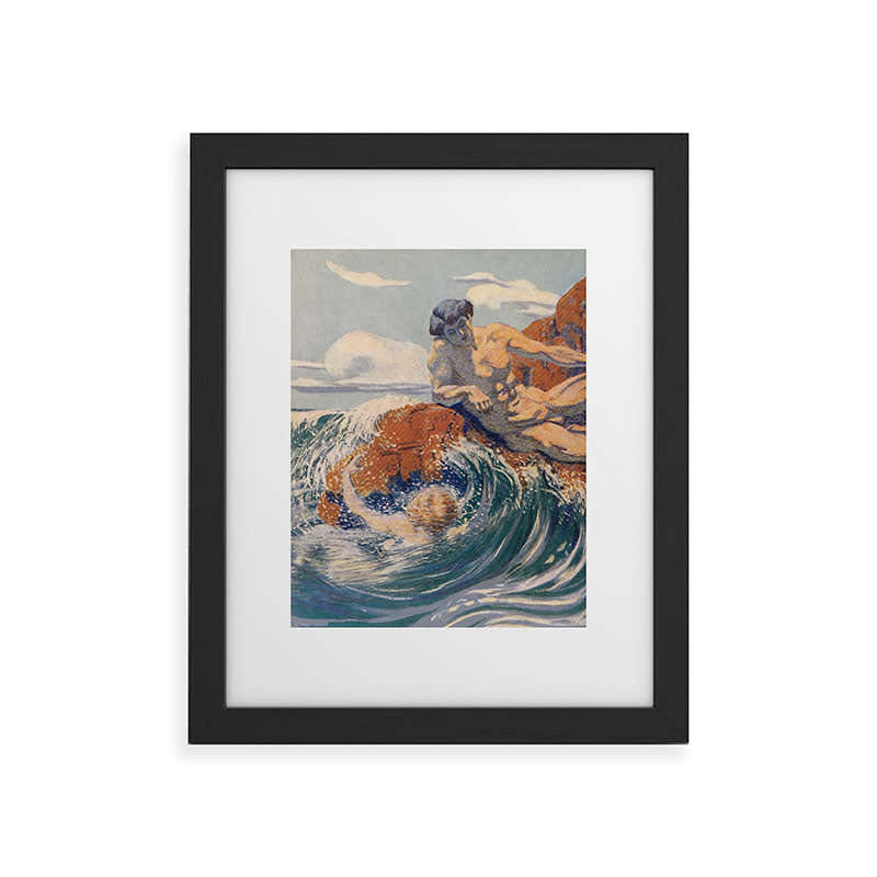 "You sea!... I behold... your crooked inviting fingers" (Margaret C. Cook, Leaves of Grass, 1913) Framed Art Print