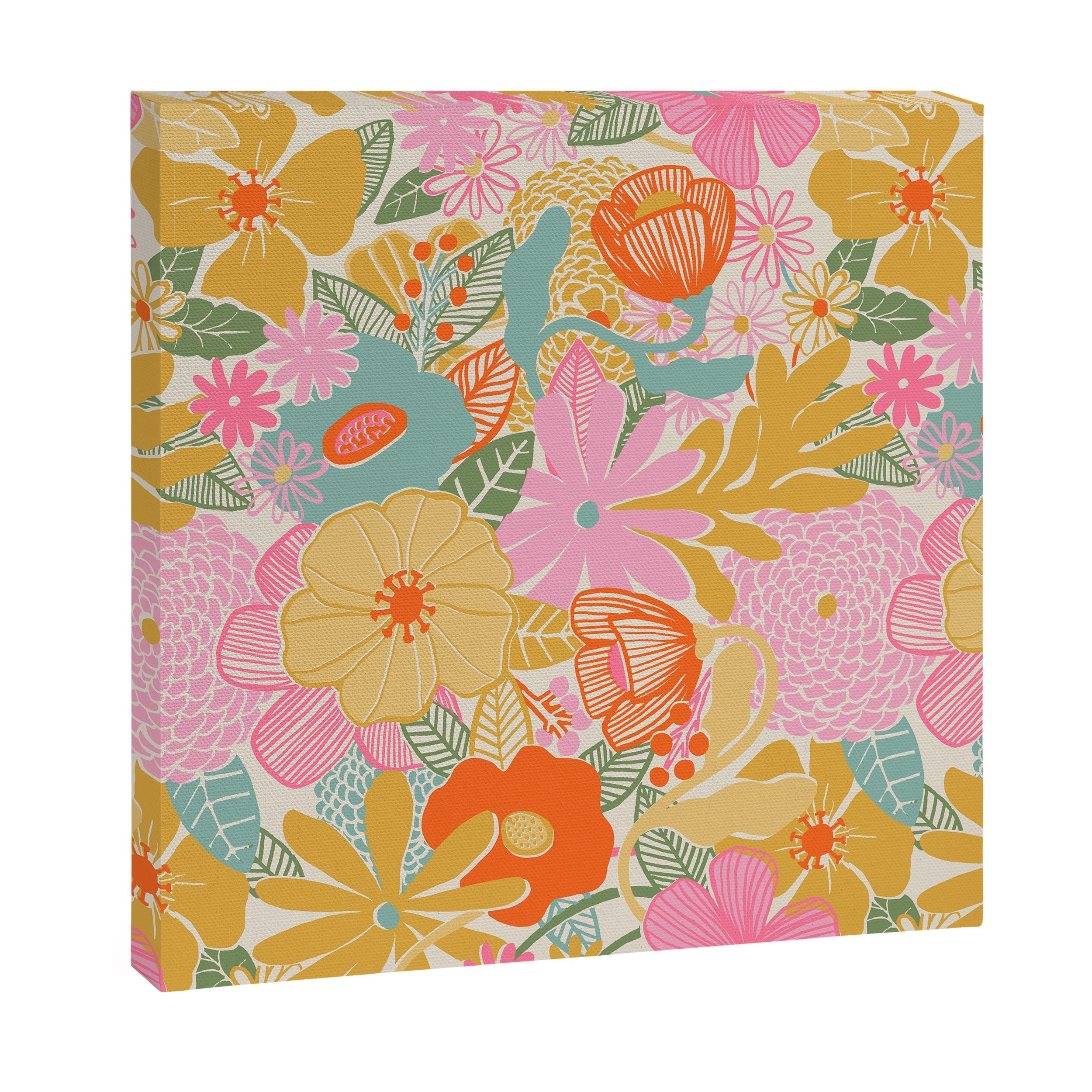 60's Retro Floral Canvas Print