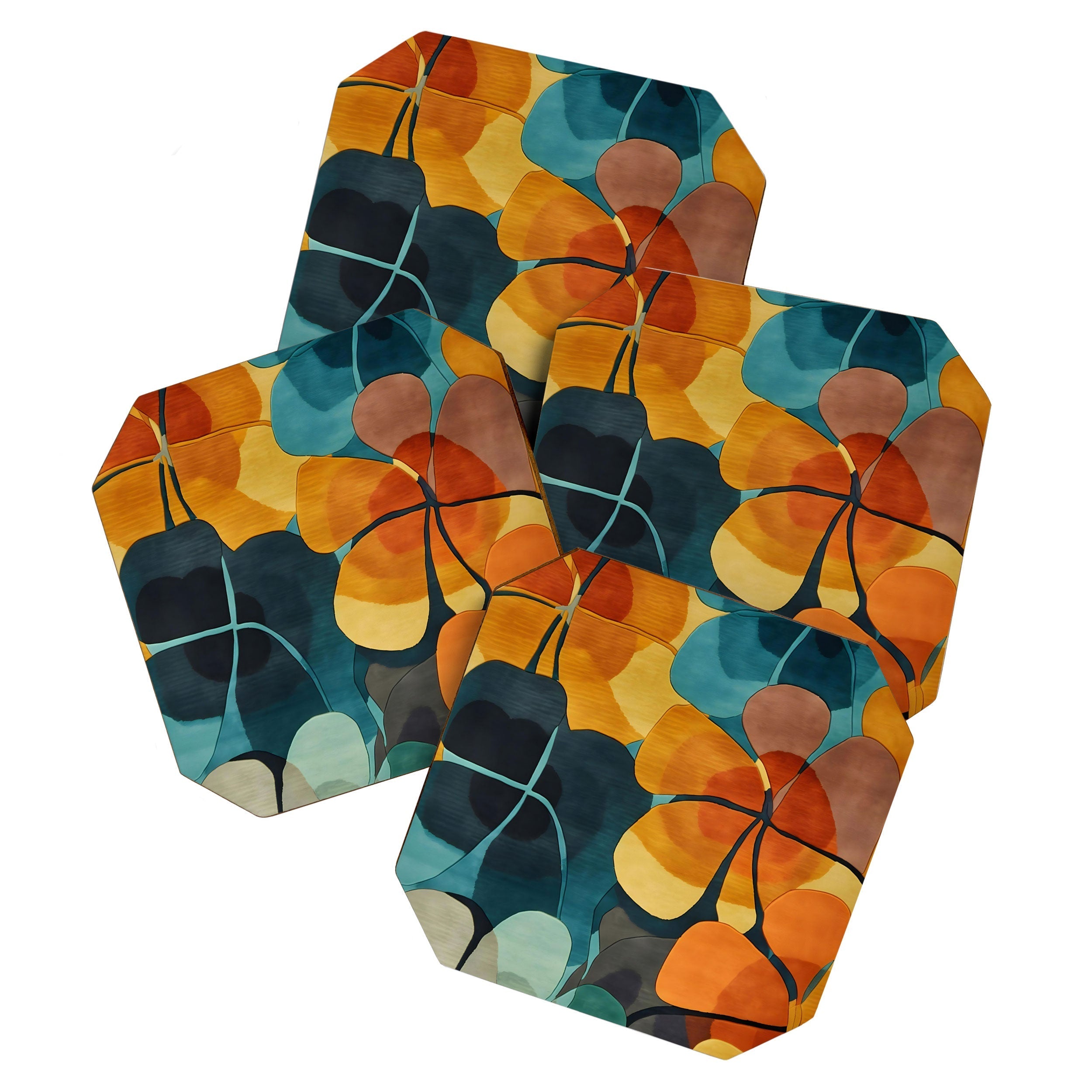 A Floral Palette of Colorful Petals Coaster