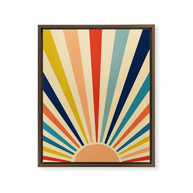 60s retro sun  Framed Canvas Print
