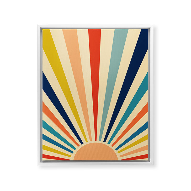 60s retro sun  Framed Canvas Print