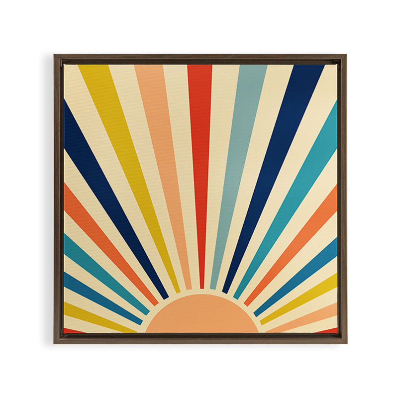 60s retro sun  Framed Canvas Print