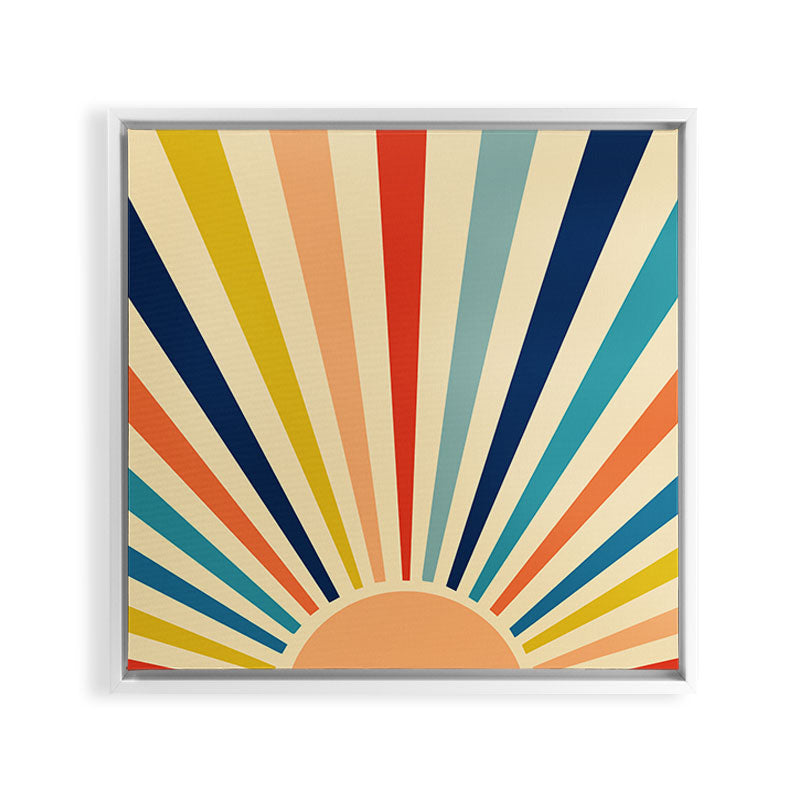 60s retro sun  Framed Canvas Print